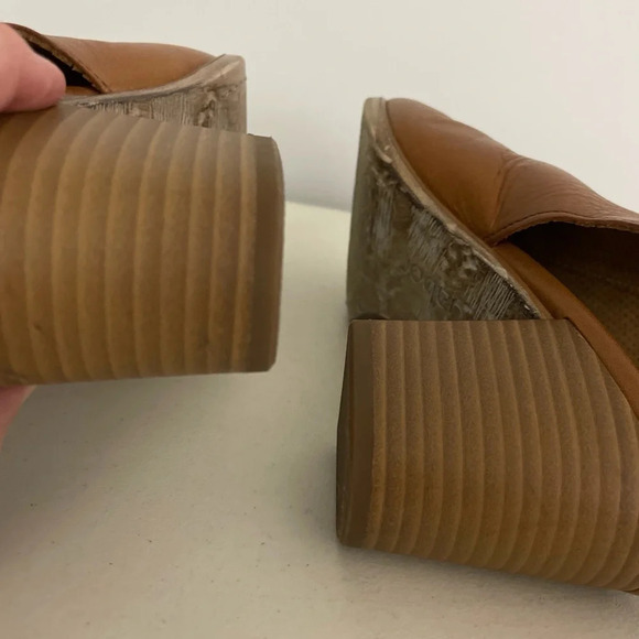 Gabor Leather Block Heel Sandals Size 8 (5.5) Brown Peep Toe Boho - Picture 8 of 14